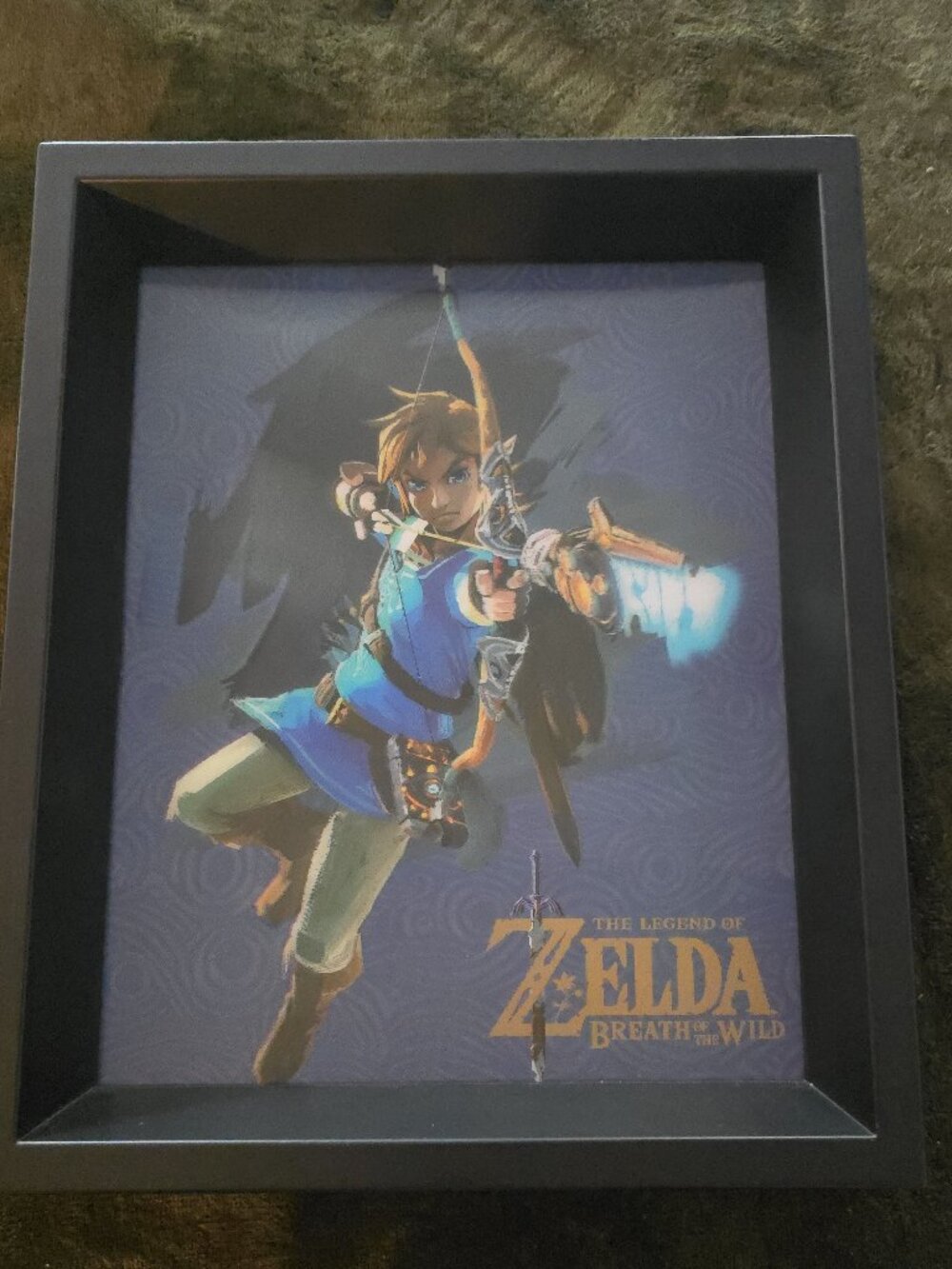 Legend of Zelda Breath of the Wild 3D Lenticular Shadowbox Framed Art - Link Bow